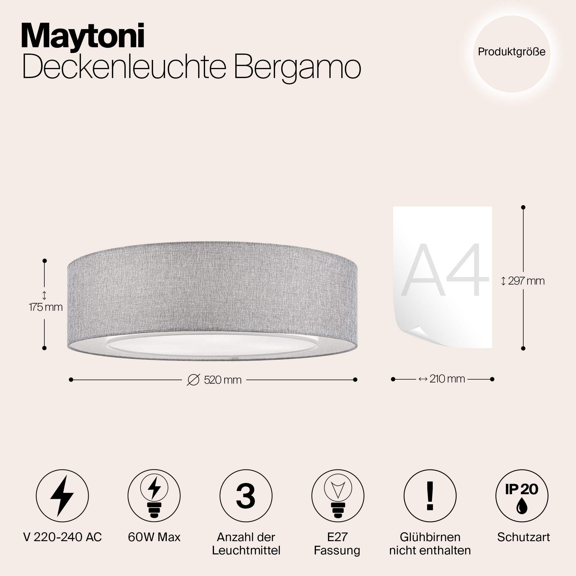 Дополнительная картинка Потолочный светильник Maytoni Bergamo MOD613CL-04GR