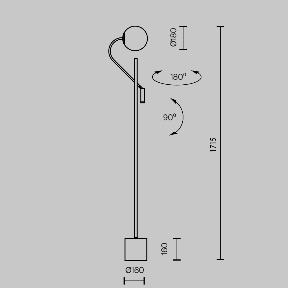 Картинка Напольный светильник (торшер) Maytoni MOD230FL-01B
