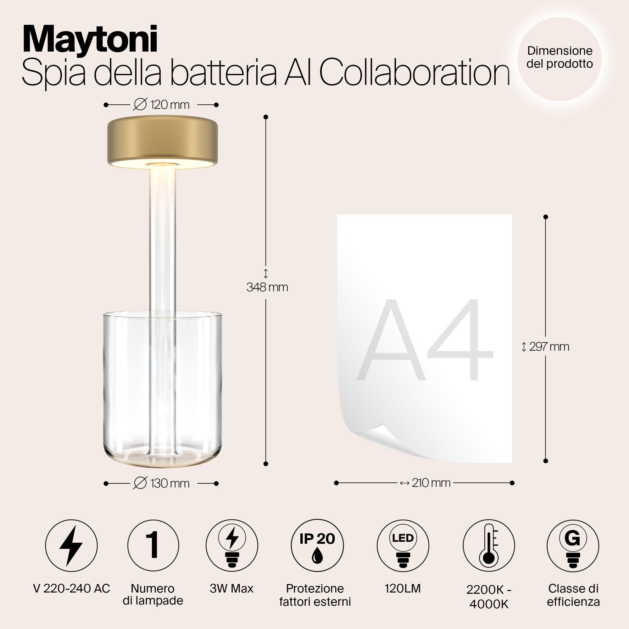 Дополнительная картинка Аккумуляторный светильник Maytoni MOD229TL-L3G3K1