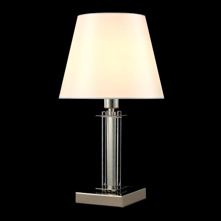 Картинка Настольная лампа Crystal Lux NICOLAS LG1 NICKEL/WHITE Crystal Lux 3400/501
