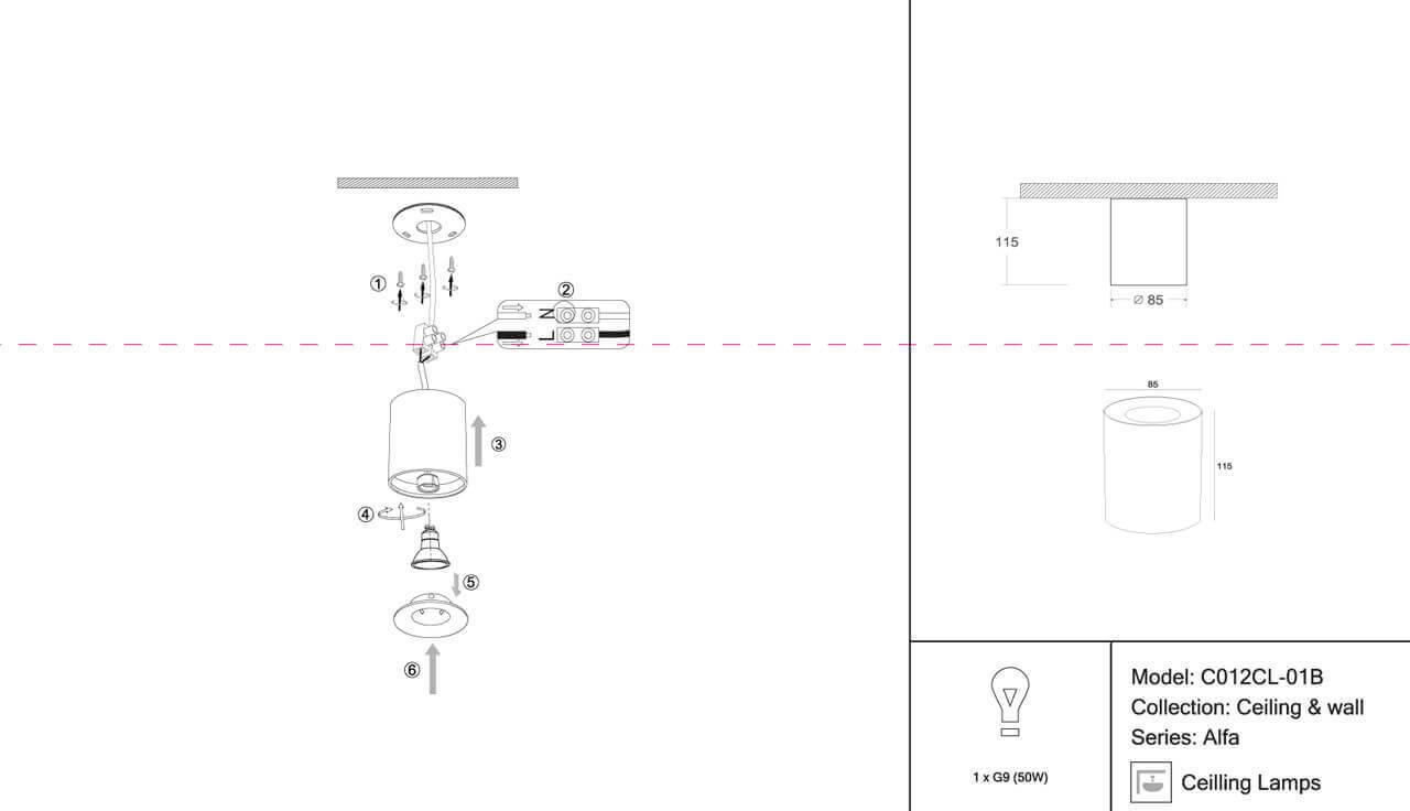 Дополнительная картинка Потолочный светильник Maytoni Alfa C012CL-01B