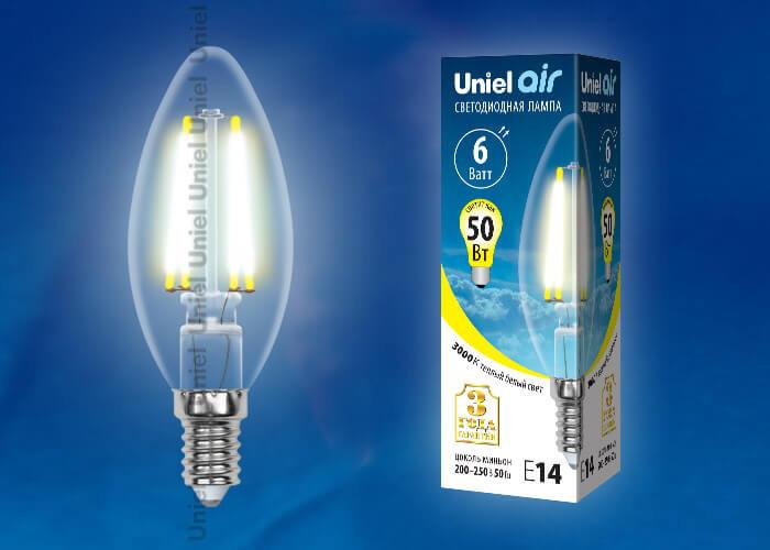 Картинка LED-C35-6W/WW/E14/CL GLA01 КАРТОН