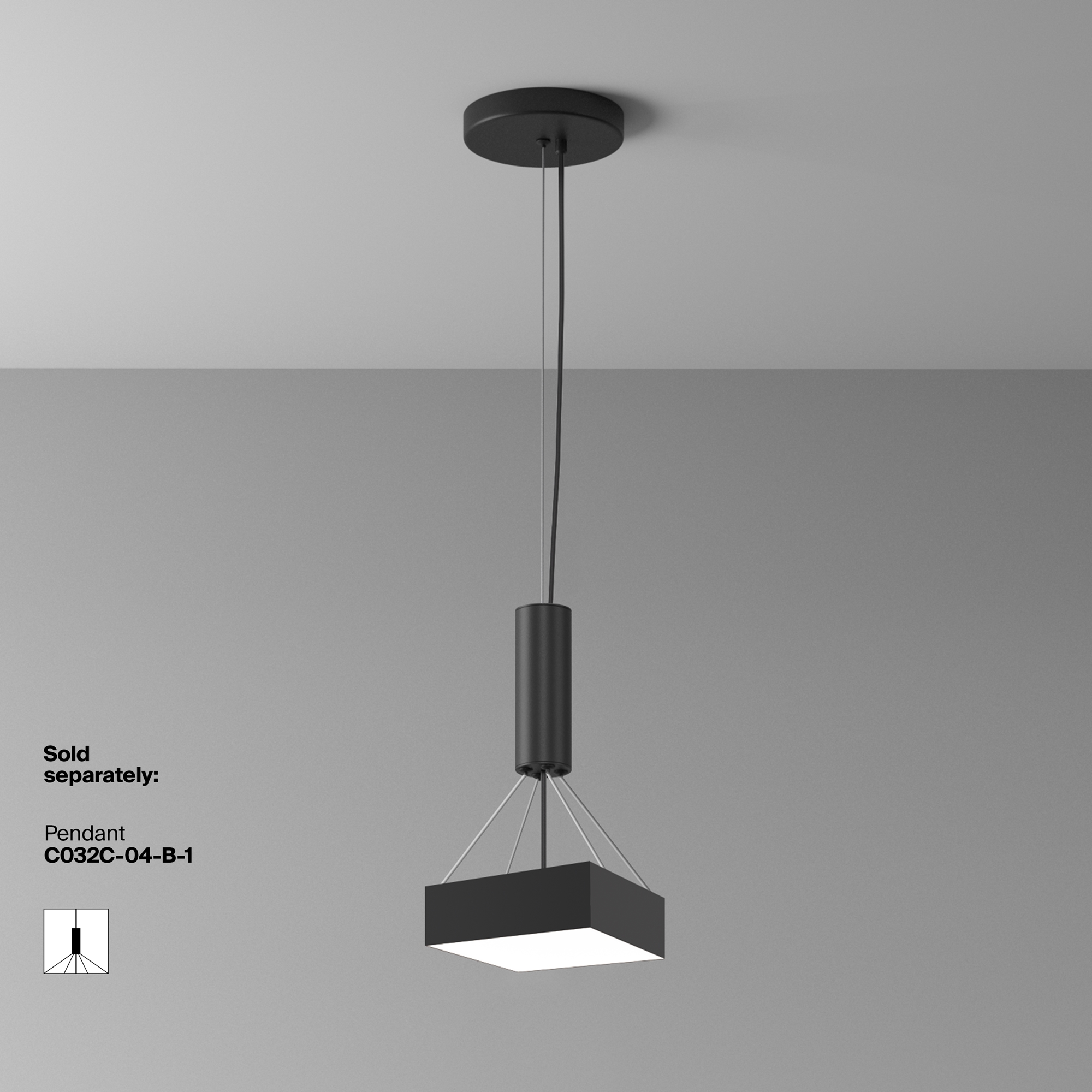 Дополнительная картинка Потолочный светильник Technical C032CL-24W4K-SQ-B