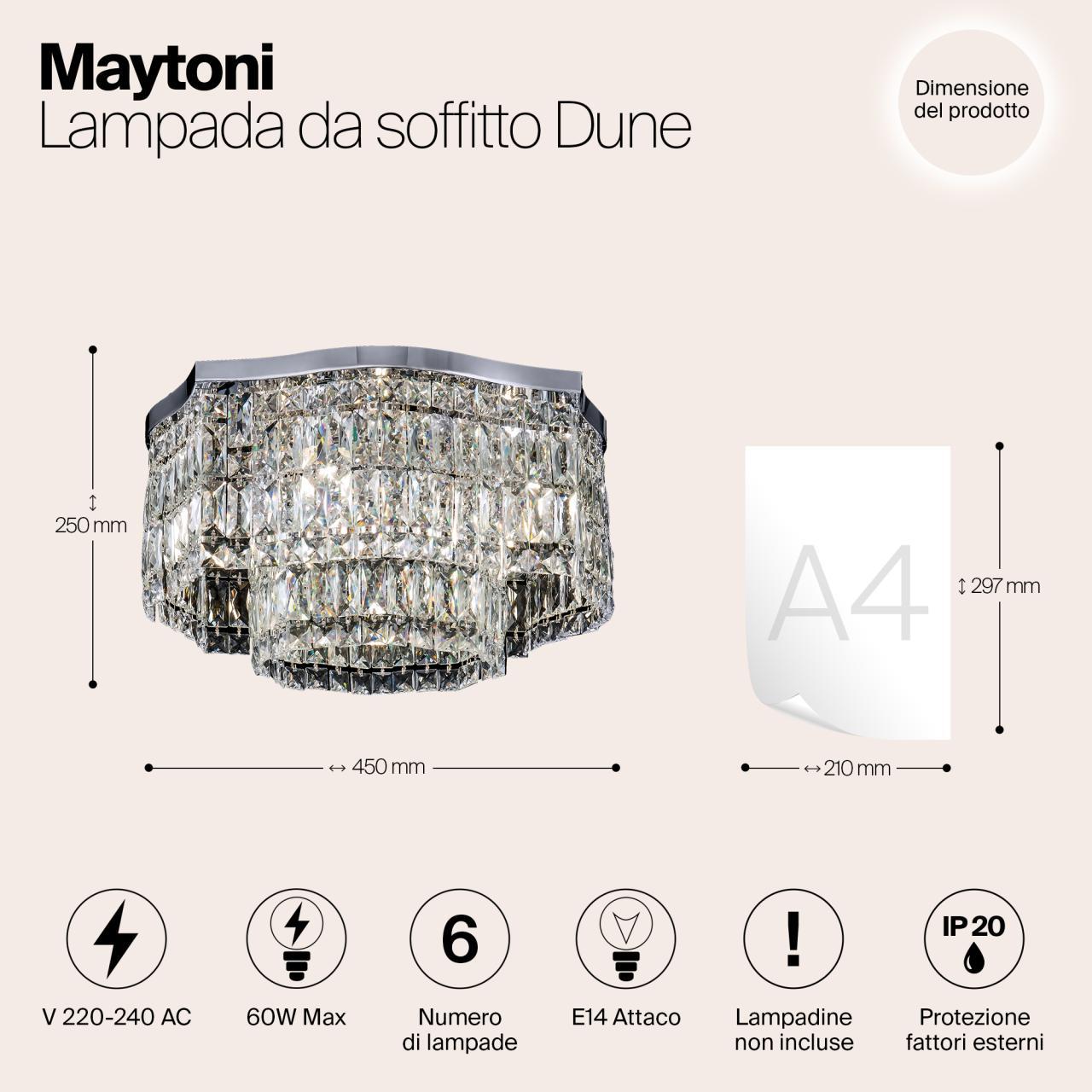 Дополнительная картинка Потолочная люстра Maytoni Dune DIA005CL-06CH