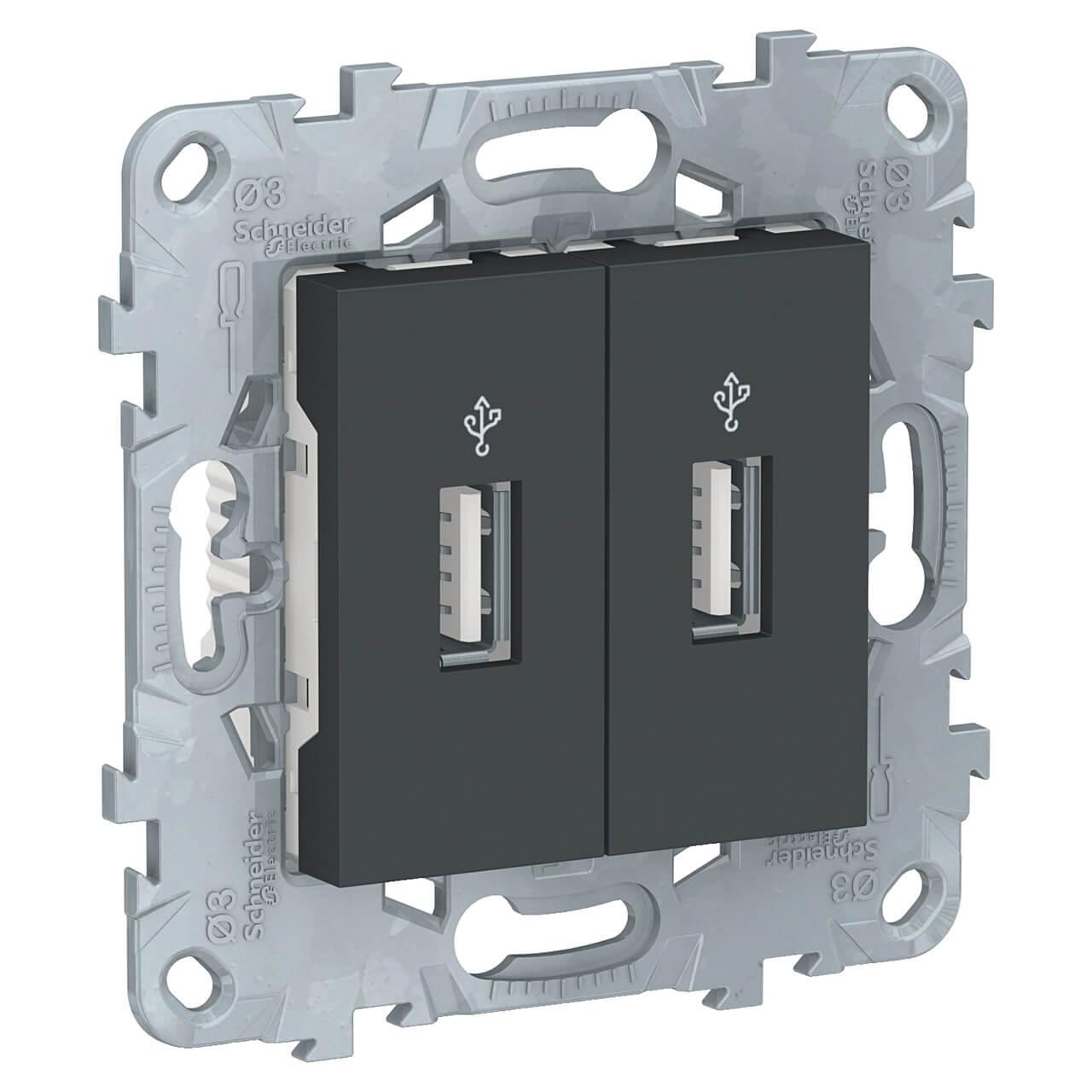 Розетка компьютерная USBx2 Schneider Electric Unica New NU542754