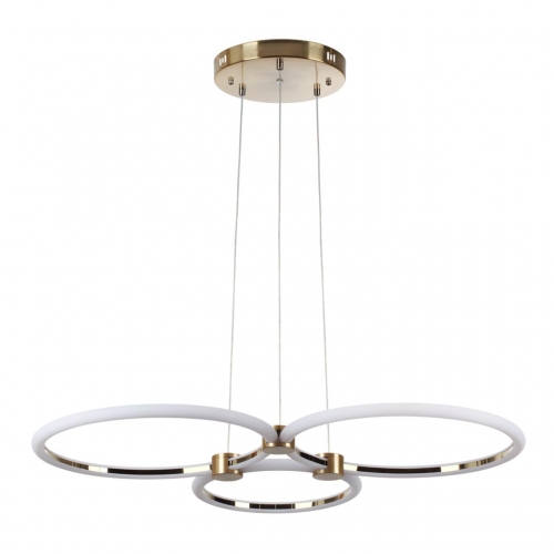 5297/80l ledio ln23 029 золотой светильник подвесной led 80w 3000-6000к 6232лм 220v nova, доставка по Казахстану 