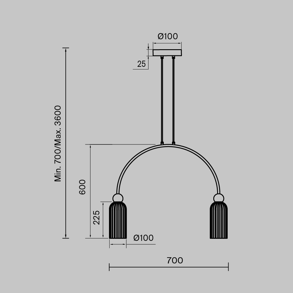 Дополнительная картинка Подвесной светильник Maytoni MOD302PL-02CG