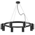 lr018378 подвесной светильник rullo 8х50w gu10 черный (571018+214437-8), доставка по Казахстану 