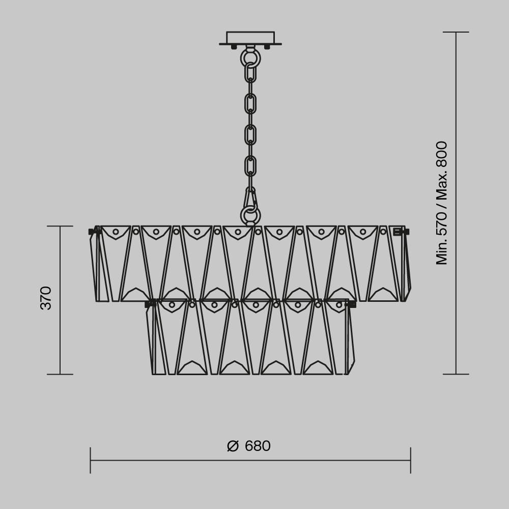 Дополнительная картинка Подвесной светильник Maytoni Puntes MOD043PL-12G