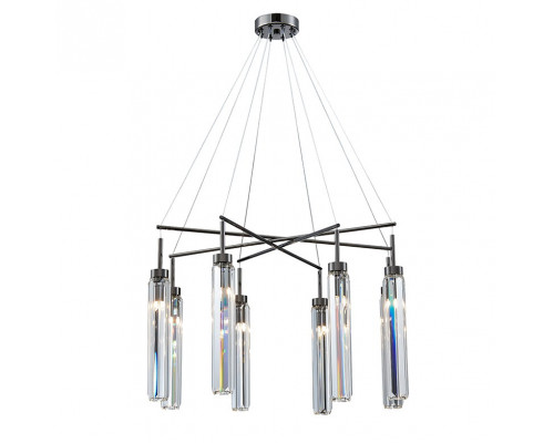 newport 4520 4524+4/s black glossy , подвесной светильник, black glossy clear crystal d68.5*h51 cm g, доставка по Казахстану 