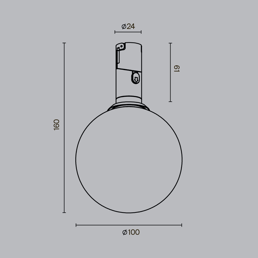 Дополнительная картинка Трековый светильник Technical TR208-1-5W3K-B