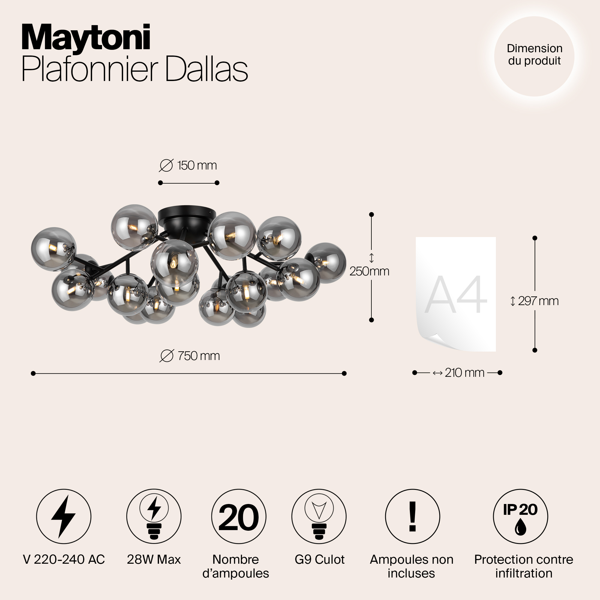 Дополнительная картинка Потолочная люстра Maytoni MOD545CL-20B