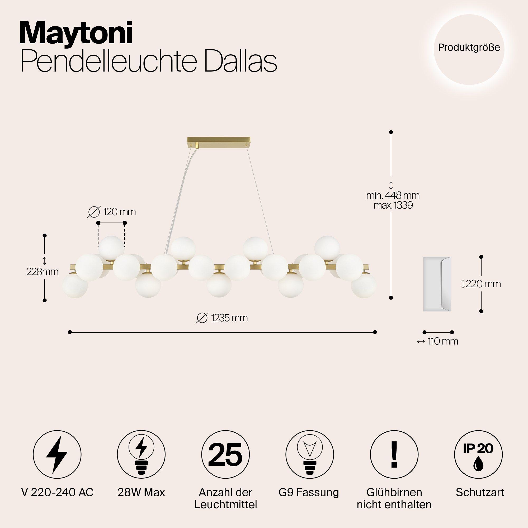 Дополнительная картинка Подвесная люстра Maytoni MOD547PL-25BS