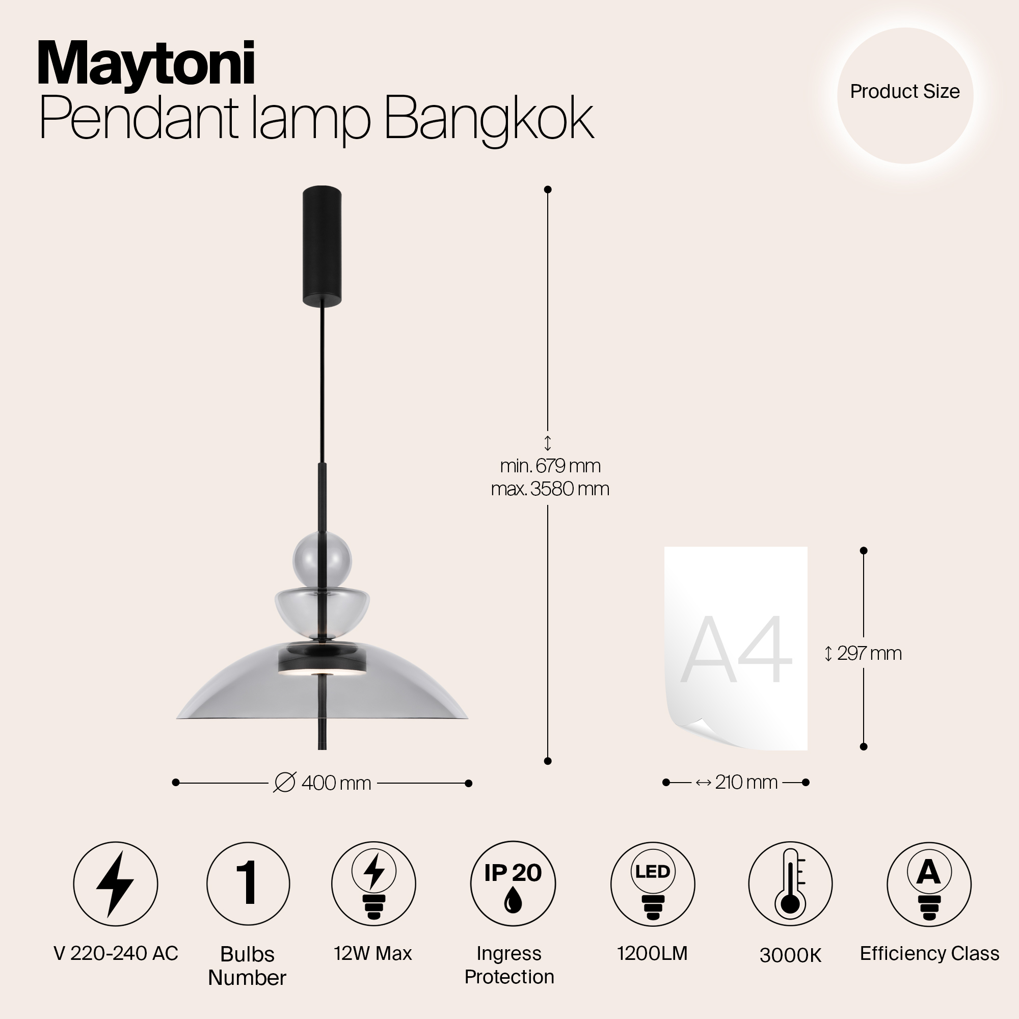 Дополнительная картинка Подвесной светильник Maytoni MOD185PL-L11B3K3