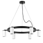 люстры lr016366 подвесной светильник rullo 6х50w gu10 черный/белый (571016+214436-6), доставка по Казахстану 