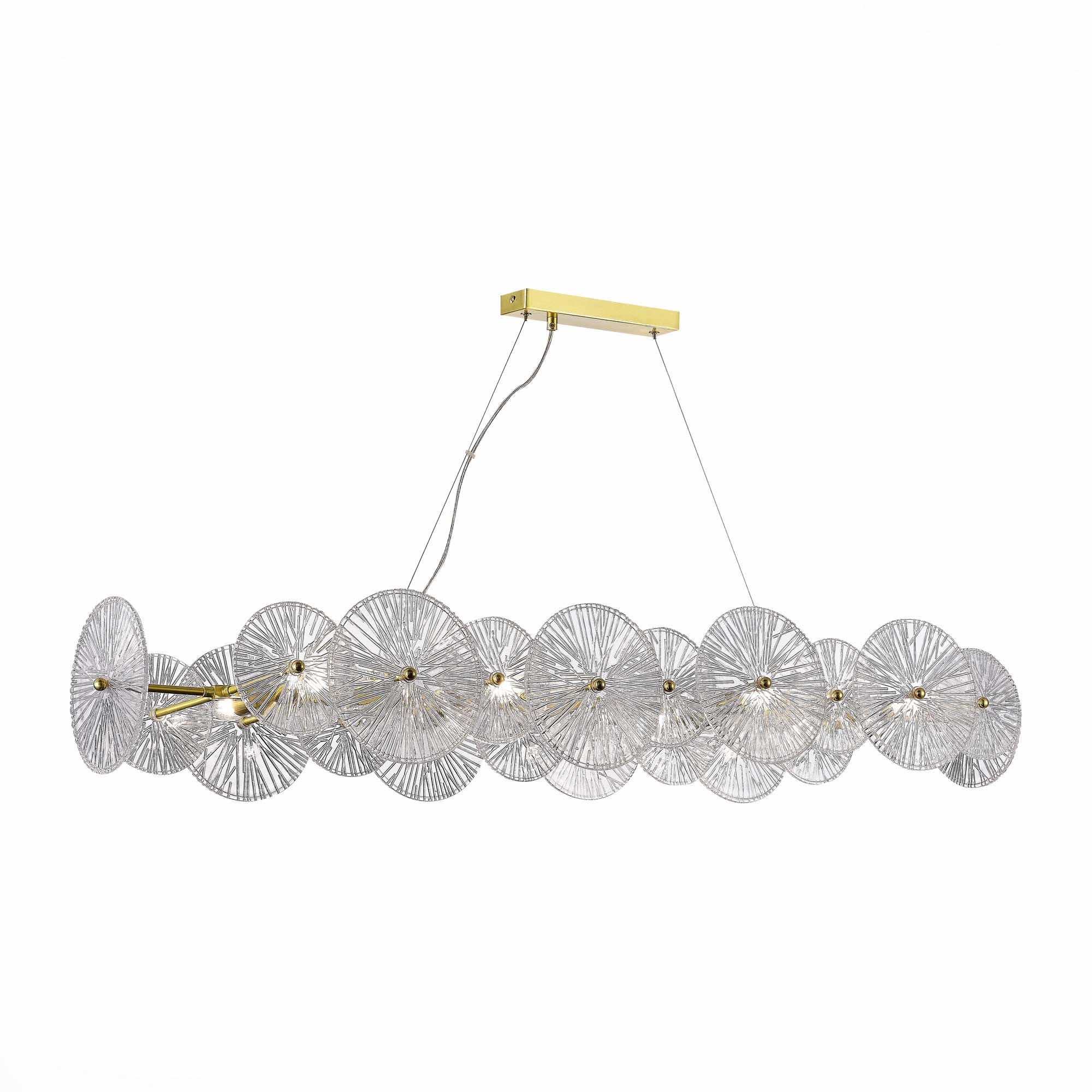 люстры sl1657.213.08 люстра подвесная st-luce золотистый/прозрачный e14 8*40w, доставка по Казахстану 