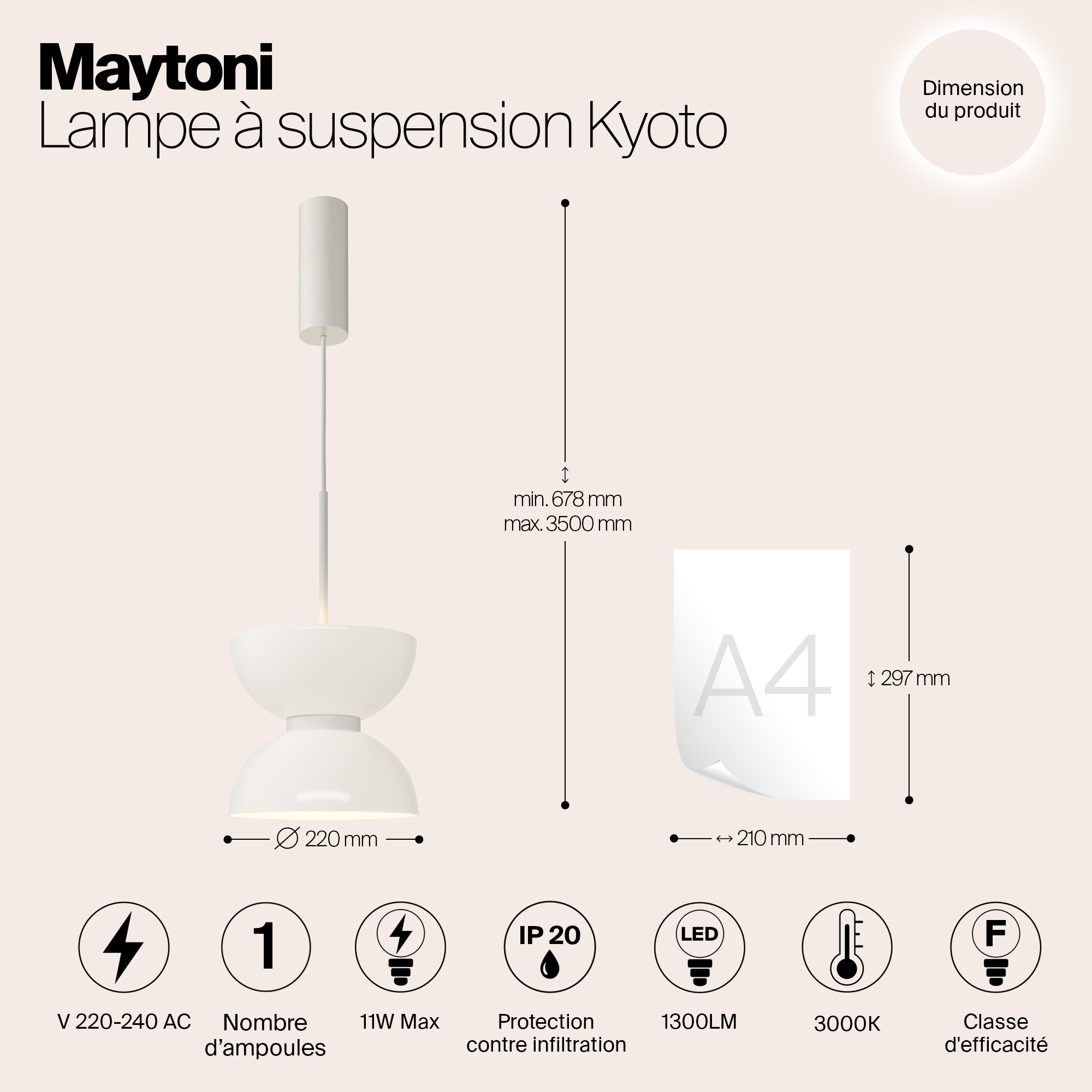 Дополнительная картинка Подвесной светильник Maytoni MOD178PL-L11W3K