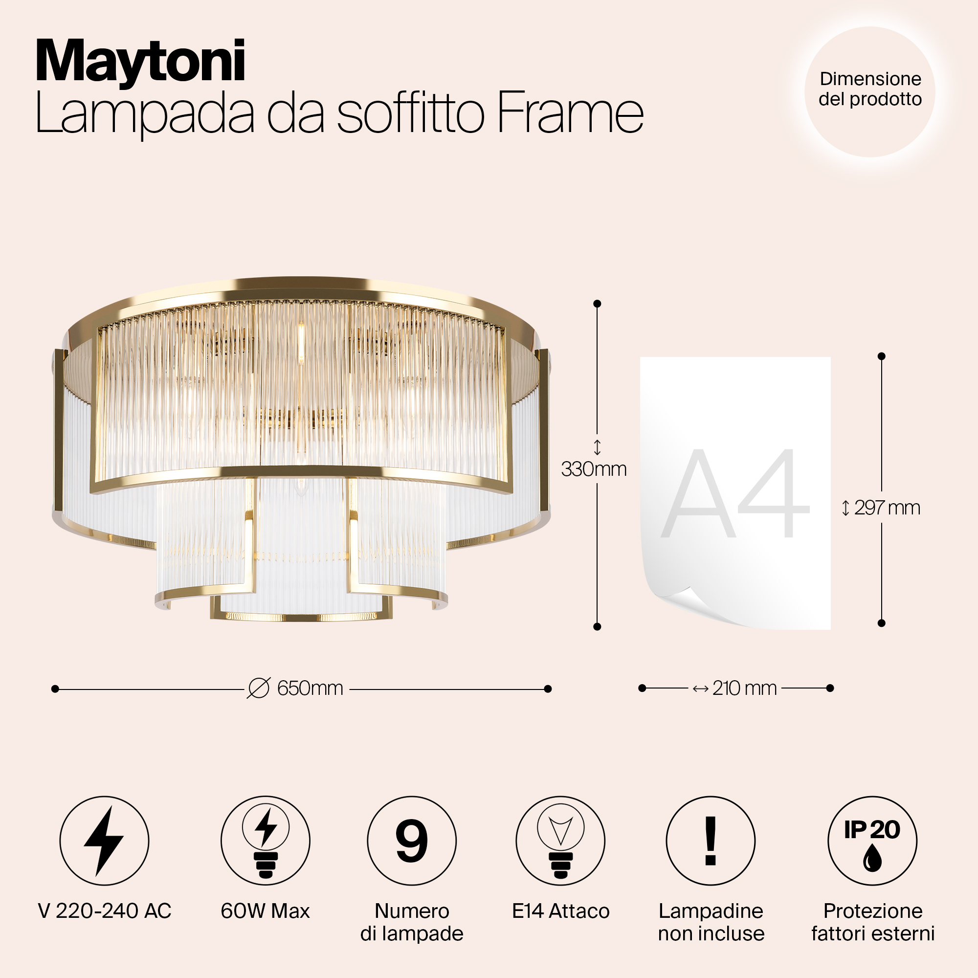Дополнительная картинка Потолочный светильник Maytoni MOD174CL-09G
