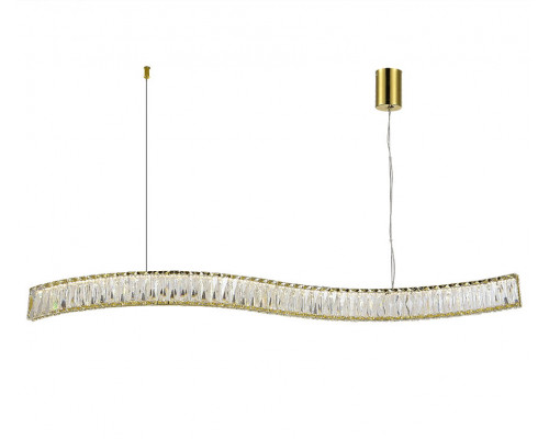 newport 8240 8243/110 gold new , подвесной светильник, gold сlear crystal l110*h7,6/250 cm led strip, доставка по Казахстану 