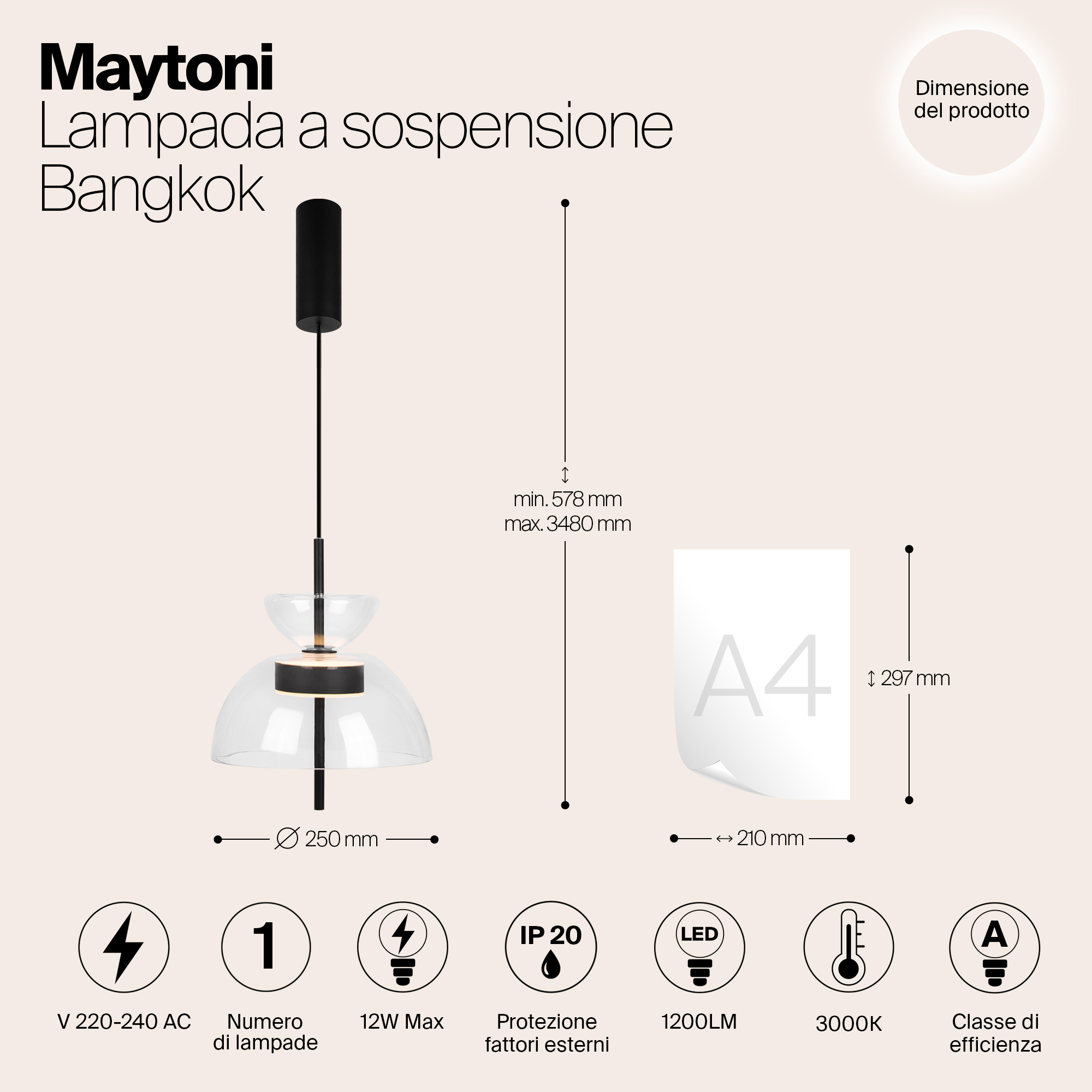 Дополнительная картинка Подвесной светильник Maytoni MOD185PL-L6B3K2