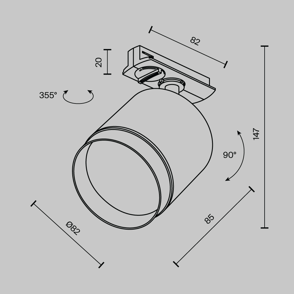 Дополнительная картинка Трековый светильник Technical TR088-1-GX53-W