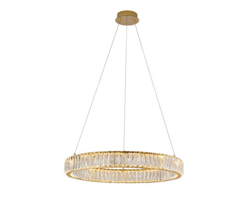 newport 8240 8240/60 gold  , подвесной светильник, gold сlear crystal d60*h7,6 cm led 36w 3100k 3960lm, доставка по Казахстану 