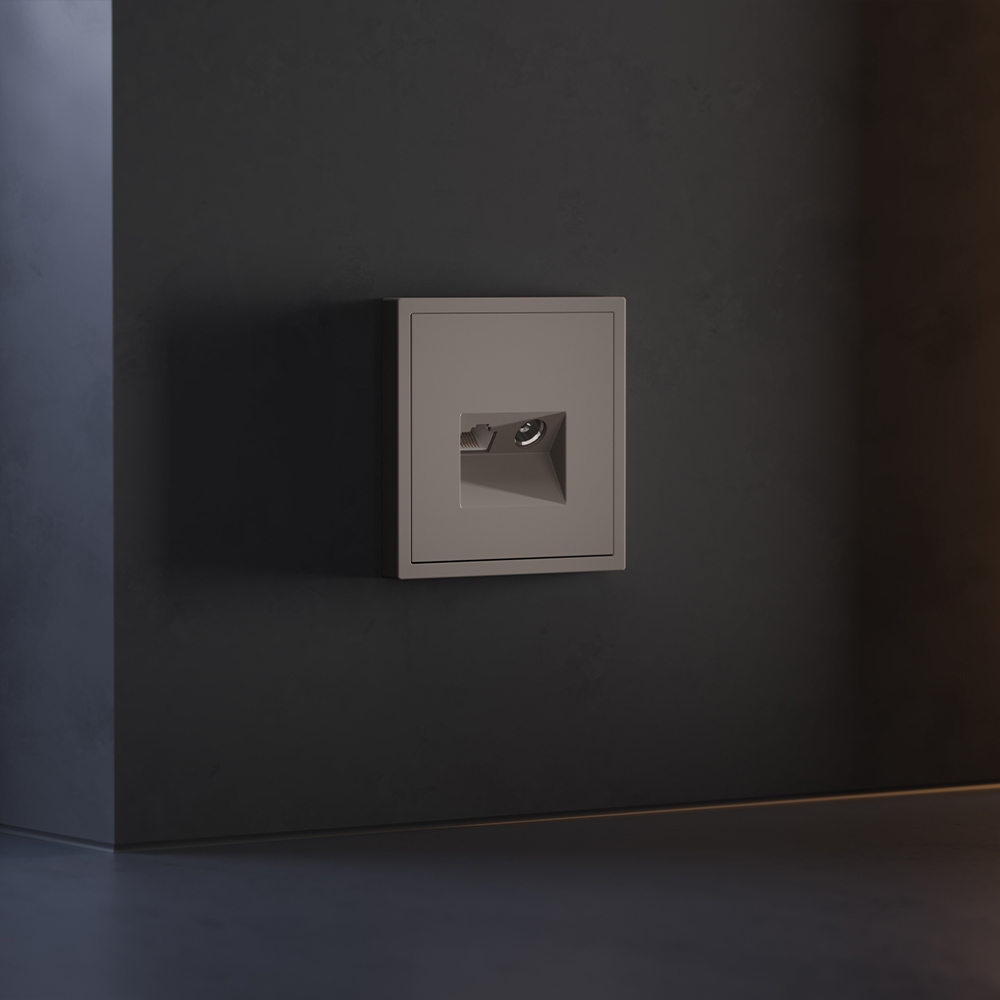 Накладка для розетки TV+RJ45 кат. 6, S70 (капучино) — фото 3