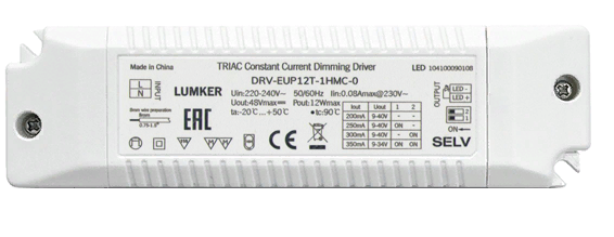 Картинка Драйвер диммируемый DRV-EUP12T-1HMC-0, 12W, 200-350мА