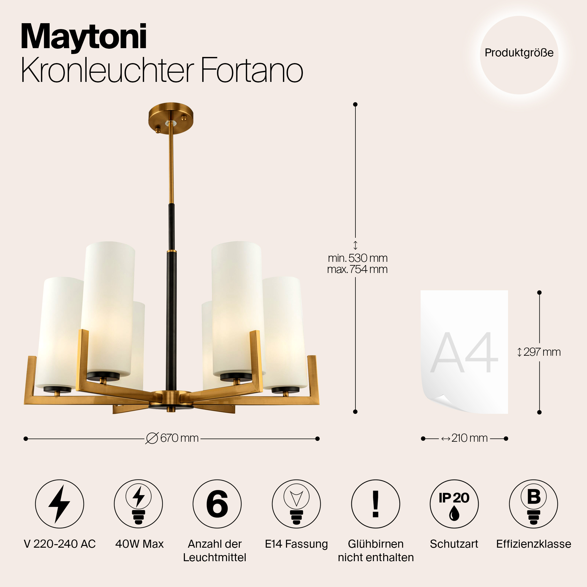 Дополнительная картинка Подвесная люстра Maytoni Fortano MOD089PL-06BS