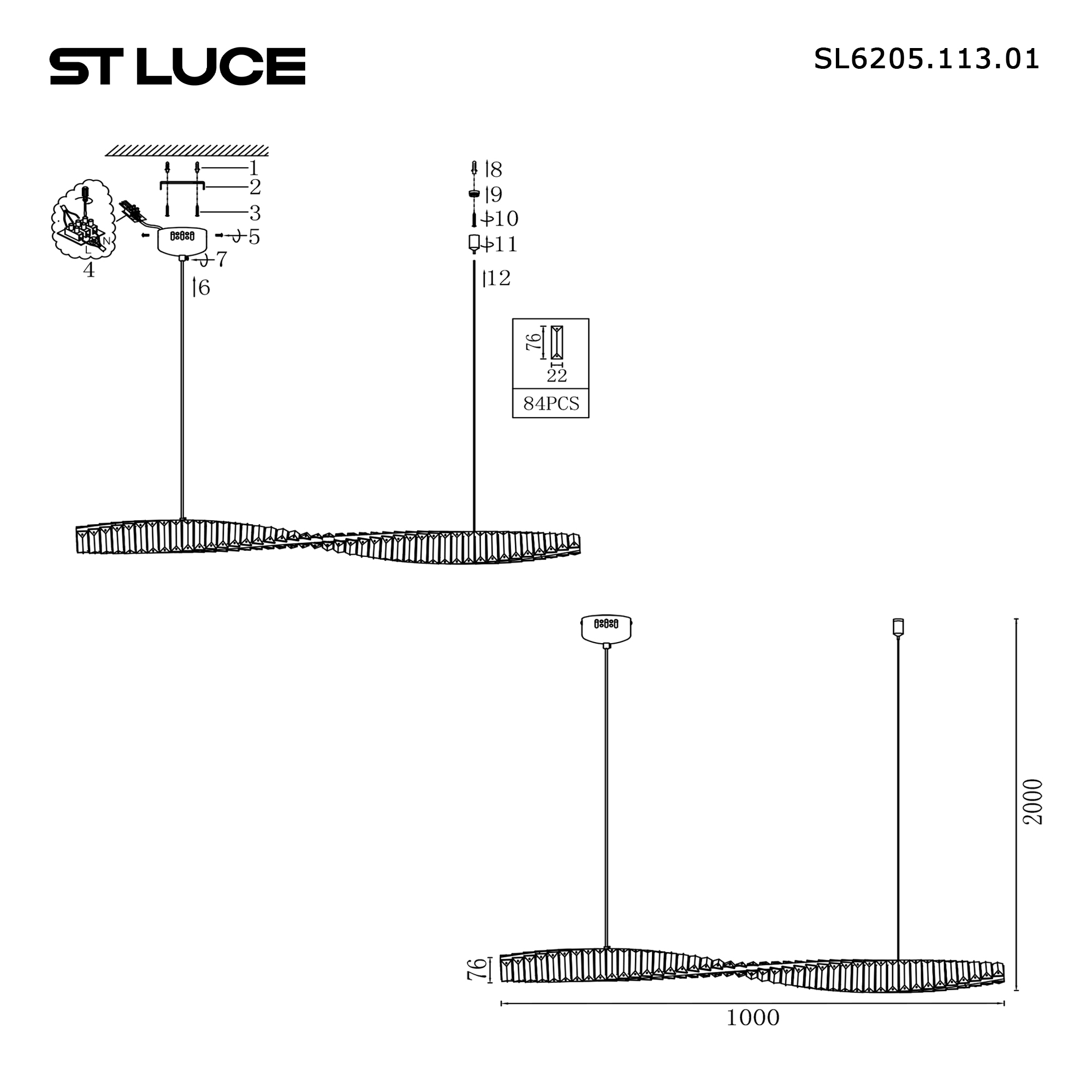 Картинка SL6205.113.01 Светильник подвесной ST-Luce