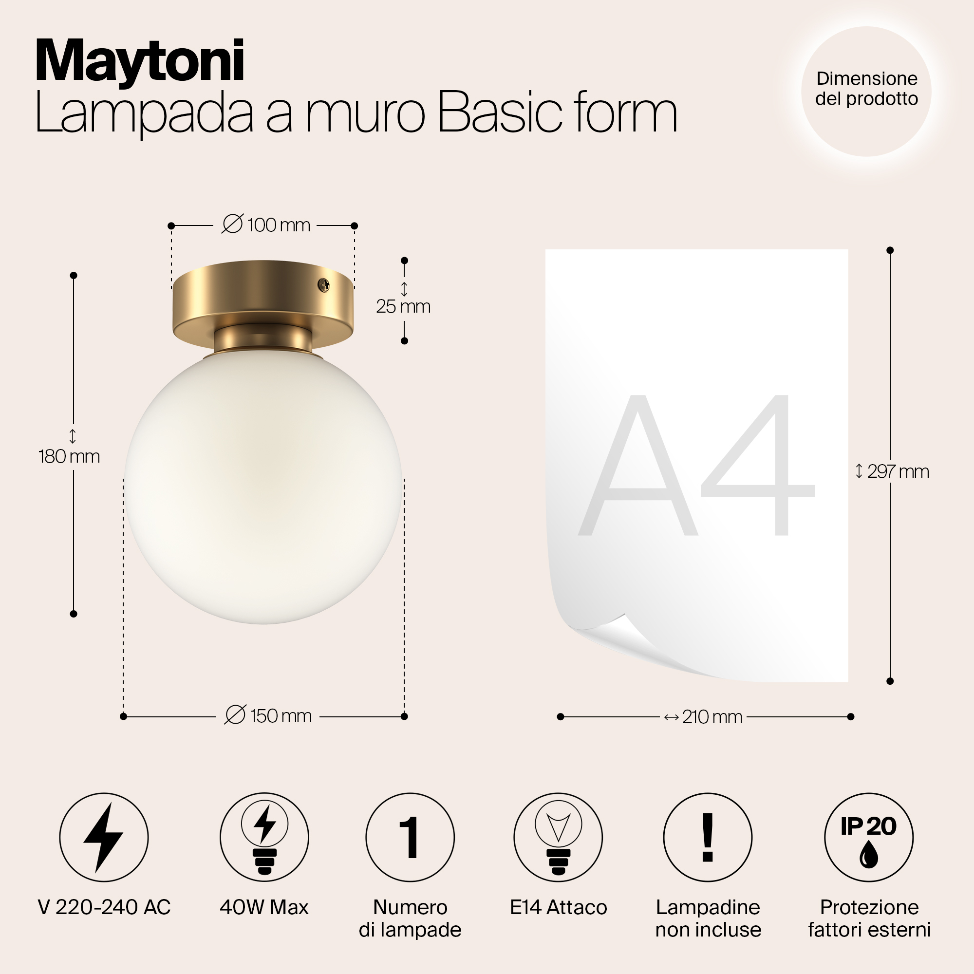 Дополнительная картинка Настенный светильник (бра) Maytoni MOD321WL-01G1