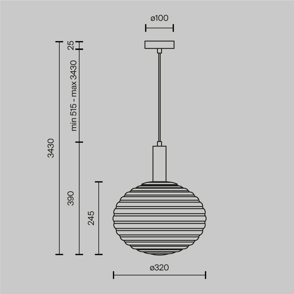 Дополнительная картинка Подвесной светильник Maytoni MOD268PL-01G