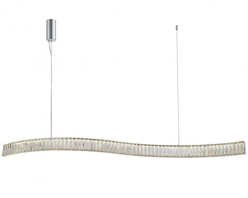 newport 8240 8243/150 , подвесной светильник, chrome сlear crystal l150*h7,6/250 cm led strip 42w 3100k 4200lm, доставка по Казахстану 