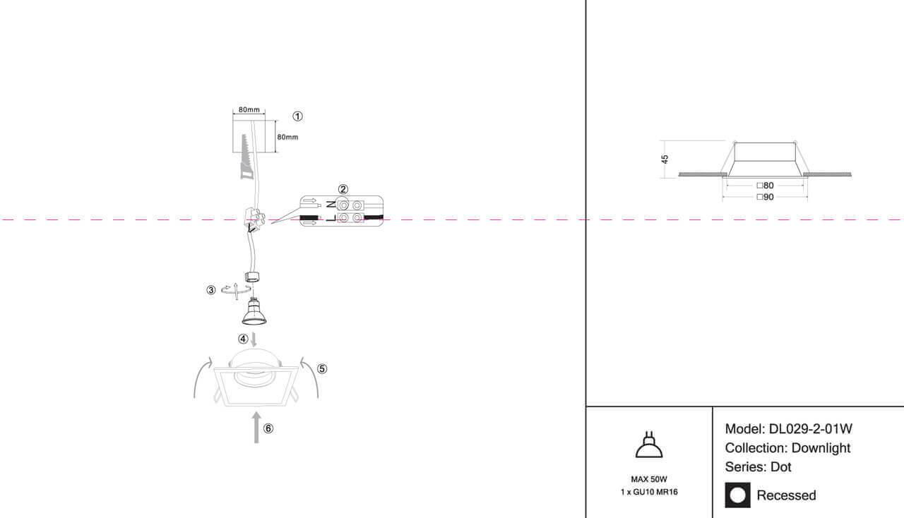 Картинка Встраиваемый светильник Maytoni Dot DL029-2-01W