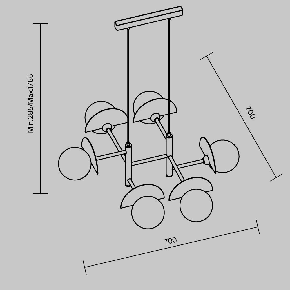Дополнительная картинка Подвесной светильник Freya FR5391PL-06CFL