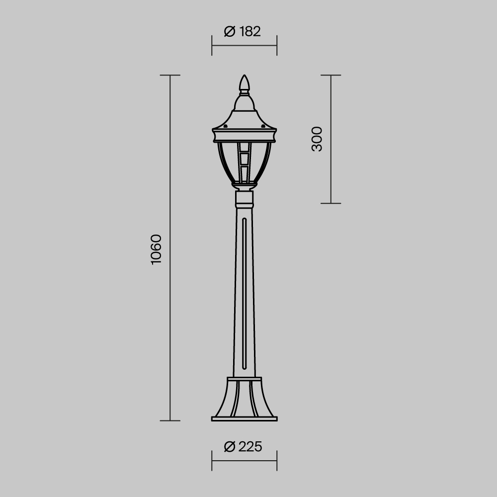 Дополнительная картинка Уличный светильник Maytoni Novara O026FL-01B
