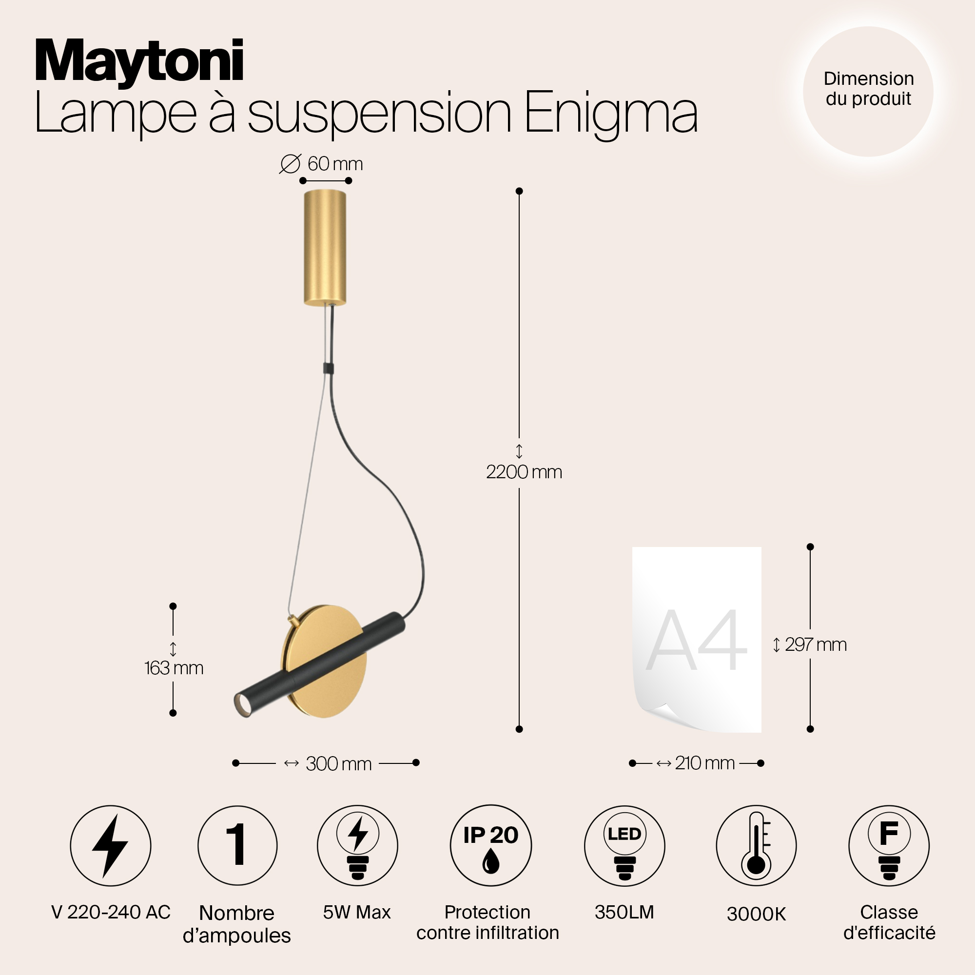 Дополнительная картинка Подвесной светильник Maytoni MOD150PL-L5BS3K