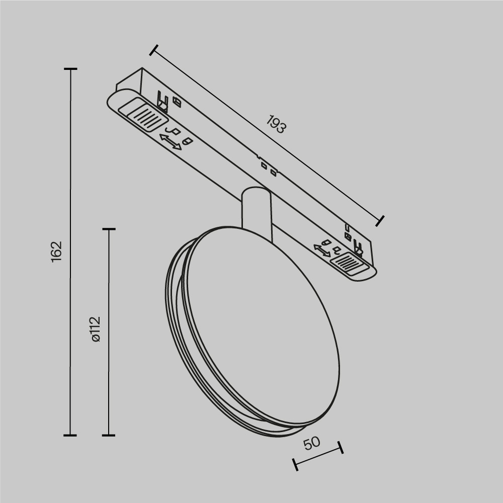 Дополнительная картинка Трековый светильник Technical TR090-2-6W3K-B
