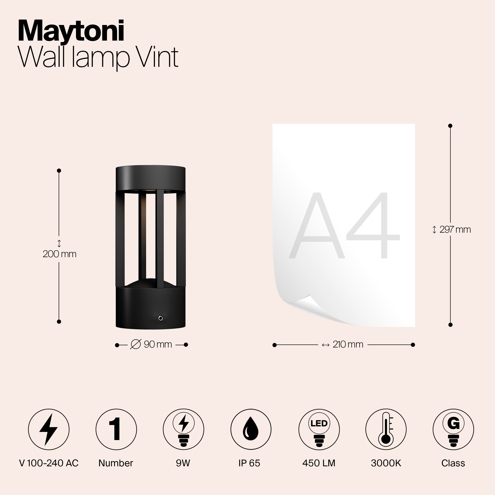 Дополнительная картинка Настенный светильник Outdoor O458WL-L9GF3K