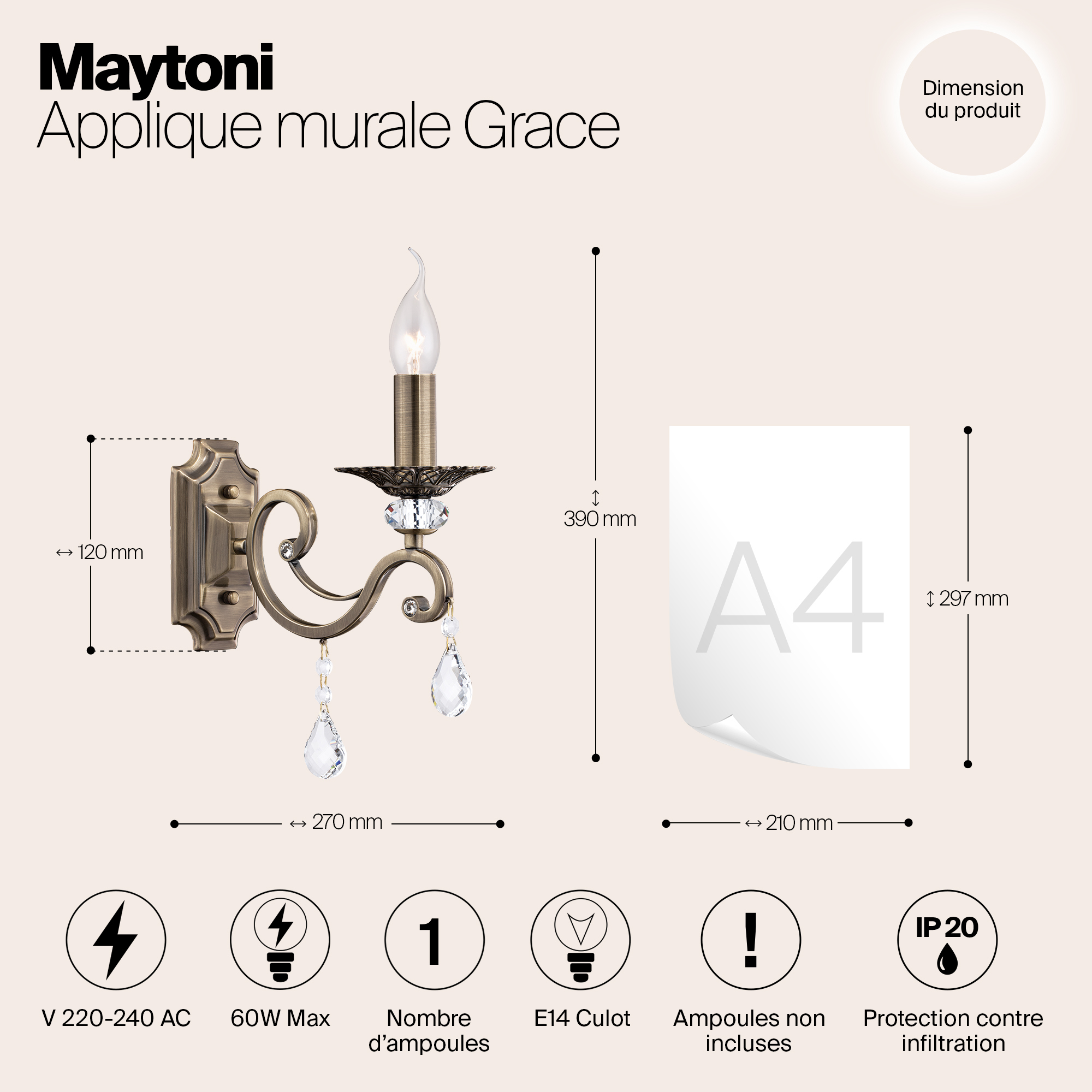 Дополнительная картинка Бра Maytoni Grace RC247-WL-01-R
