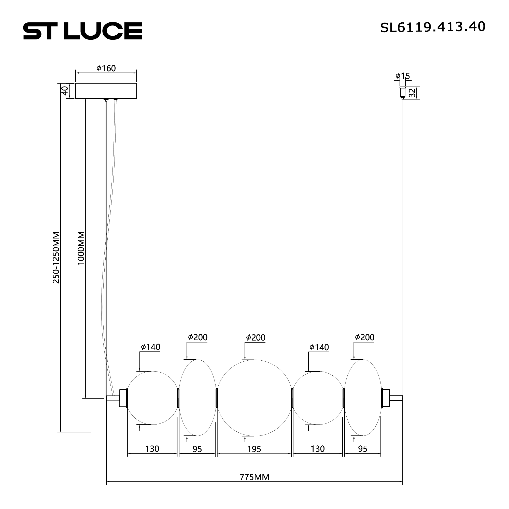 Дополнительная картинка SL6119.413.40 Люстра ST-Luce 
