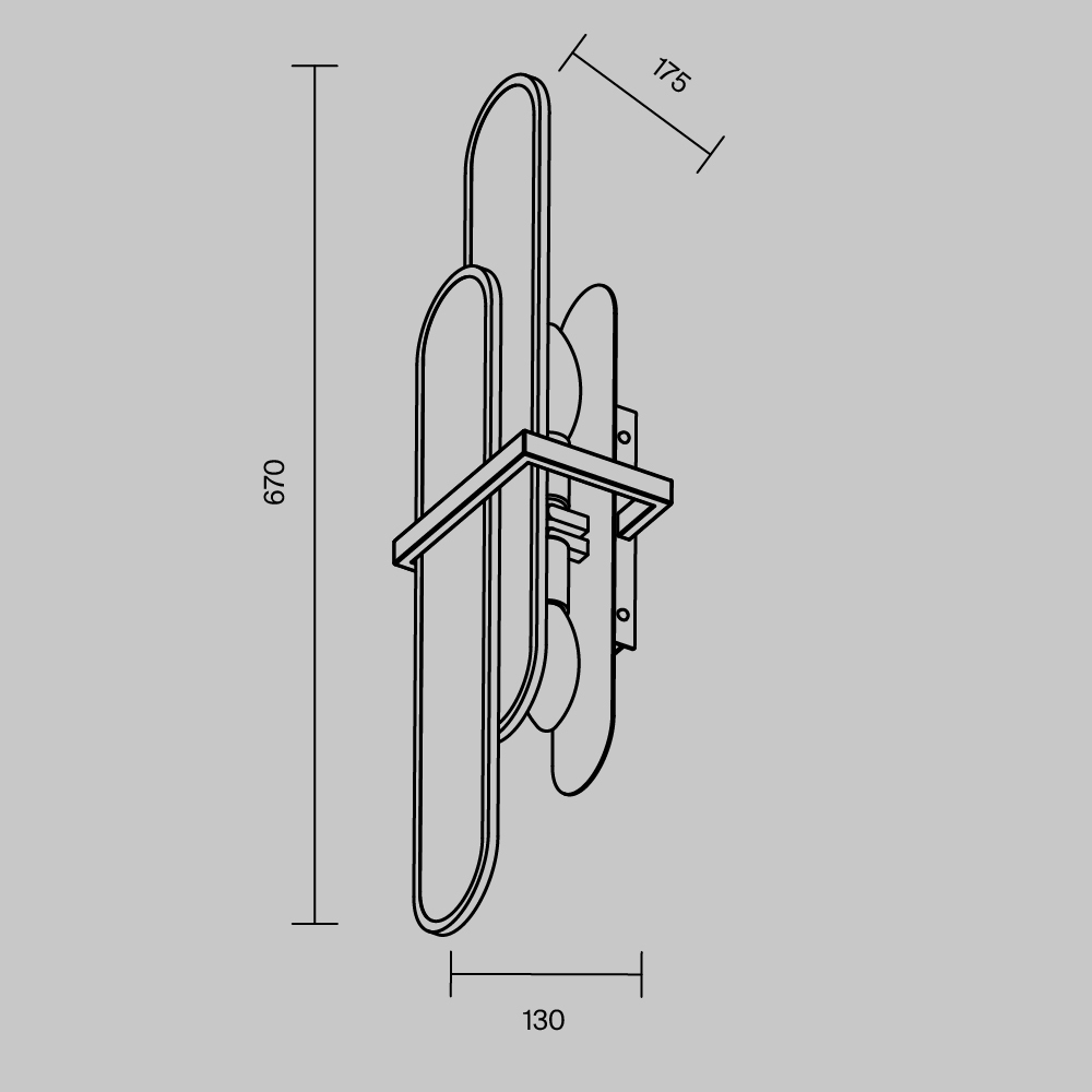 Картинка Настенный светильник (бра) Maytoni MOD099WL-02G1