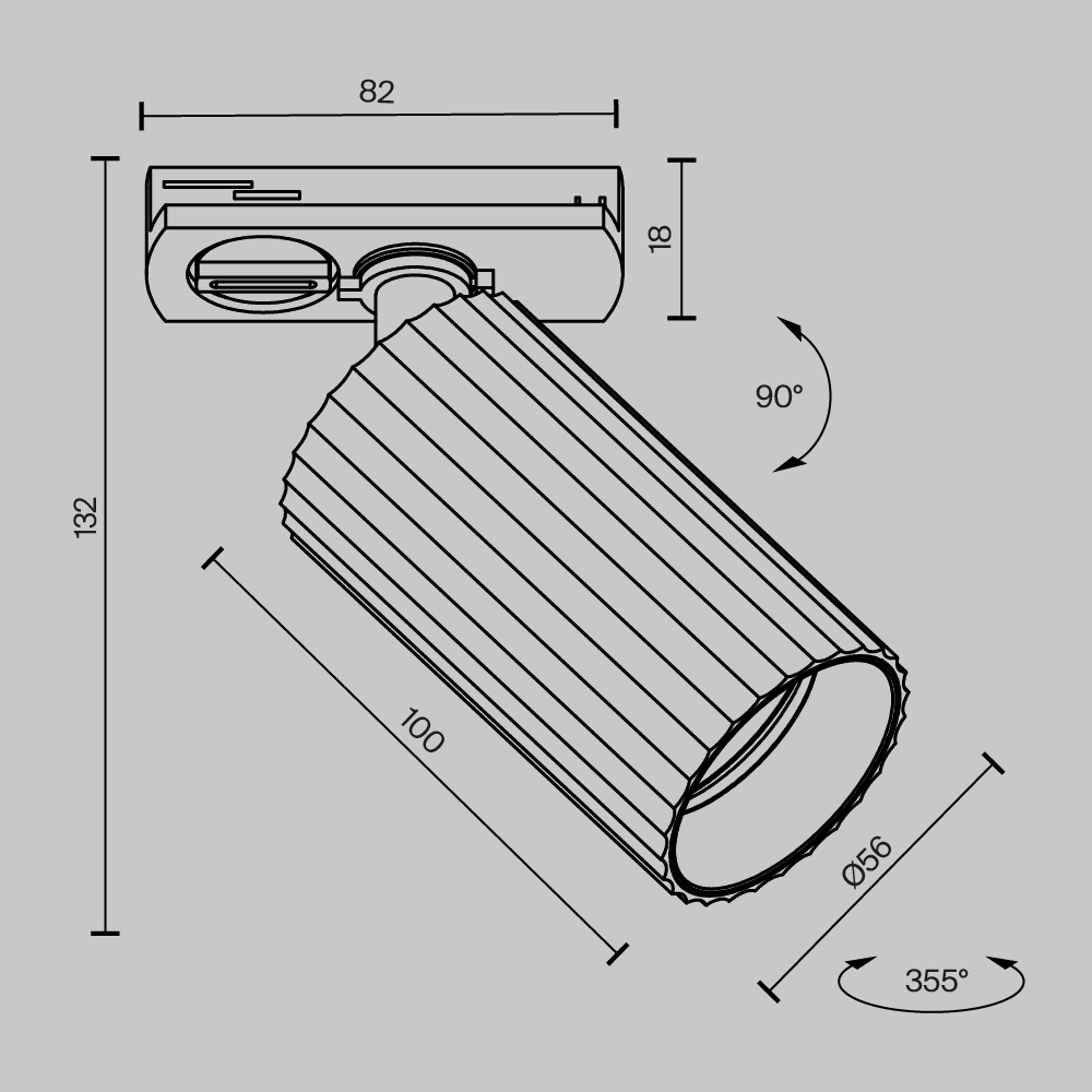 Дополнительная картинка Трековый светильник Technical TR218-1-GU10-W