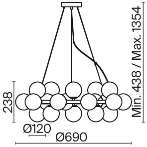 Дополнительная картинка Подвесной светильник Maytoni MOD545PL-25BS