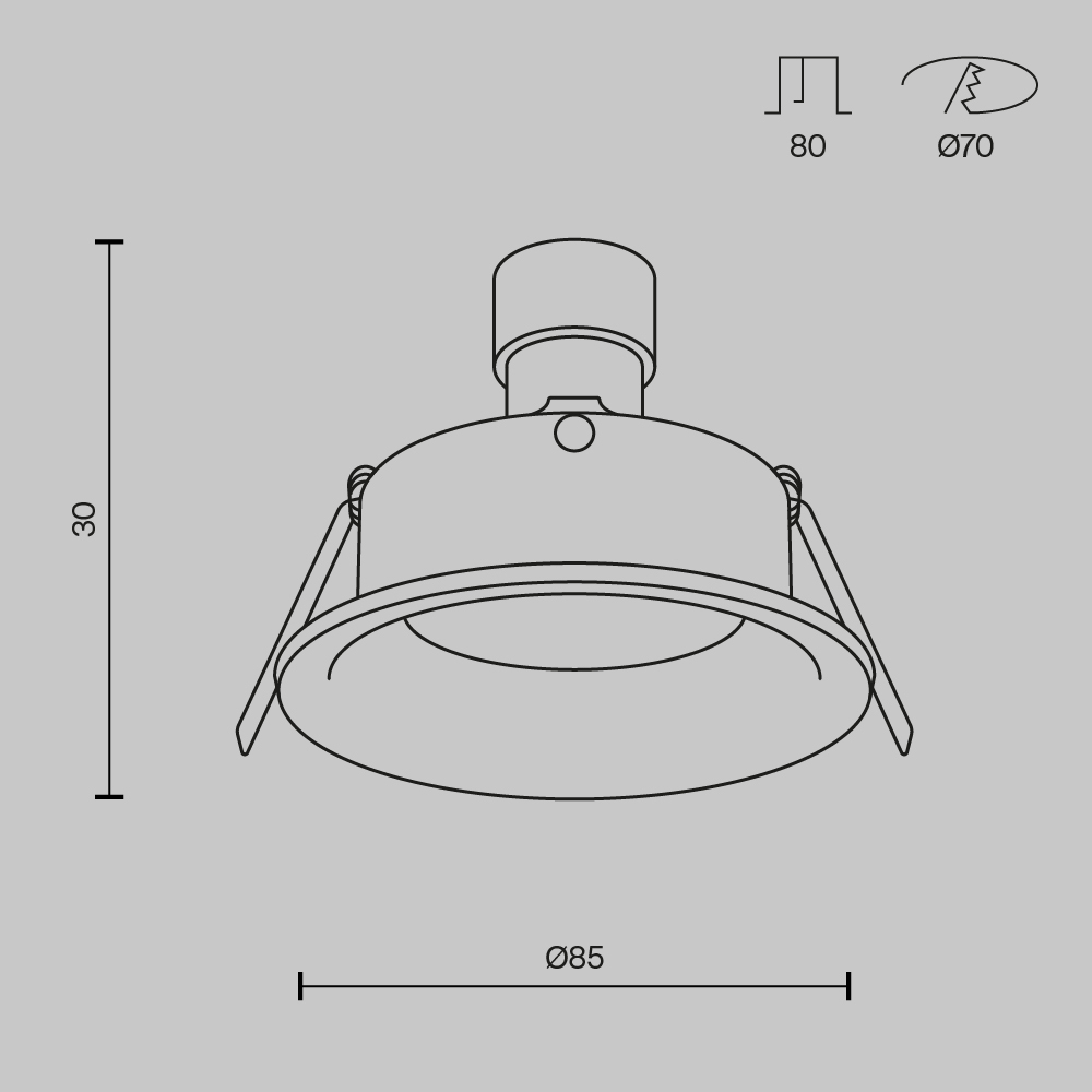 Дополнительная картинка Встраиваемый светильник Technical DL027-2-01-MG