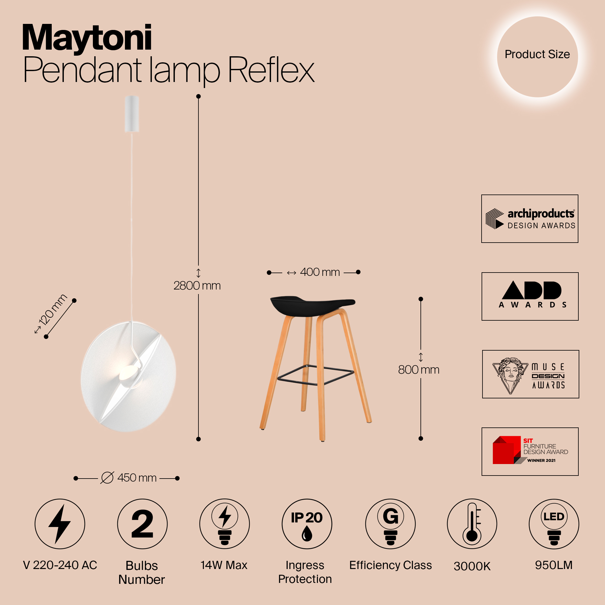 Картинка Подвесной светильник Maytoni MOD154PL-L6W3K