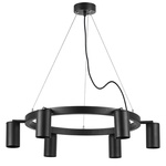 lr016376 подвесной светильник rullo 6х50w gu10 черный (571016+214437-6), доставка по Казахстану 