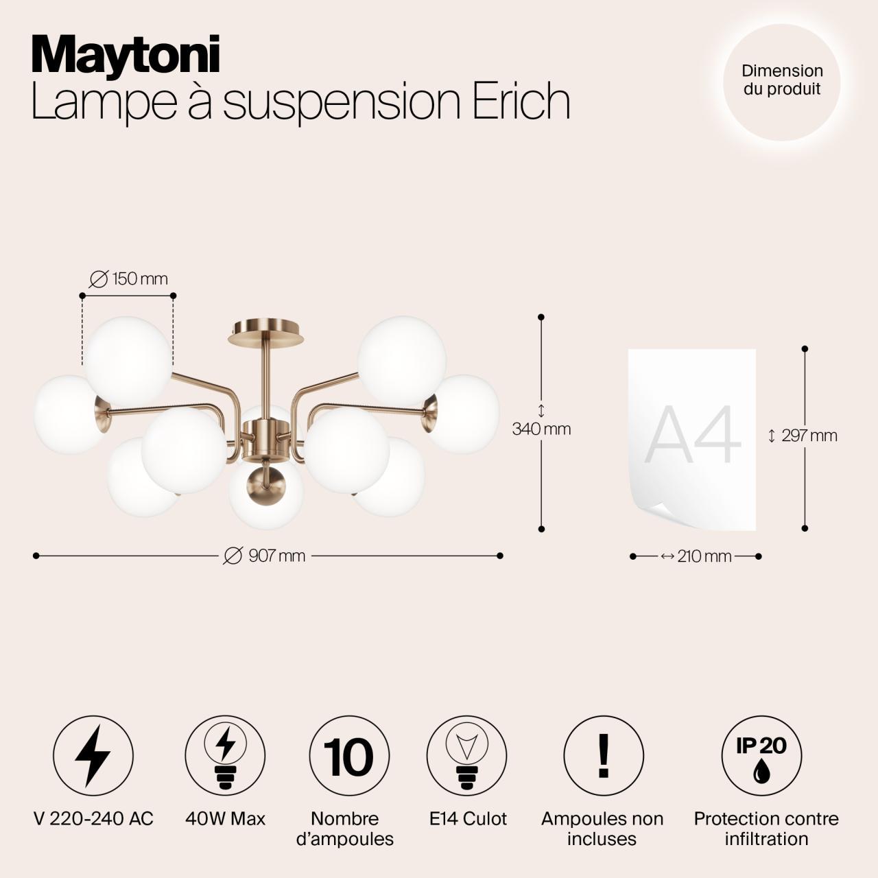 Дополнительная картинка Подвесной светильник Maytoni MOD221PL-10G