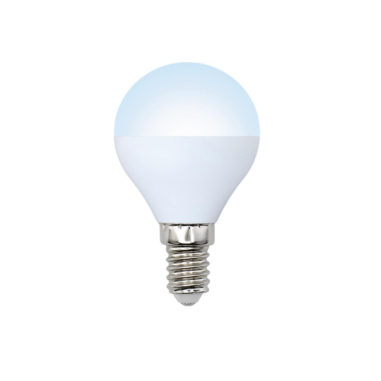 Картинка LED-G45-7W/NW/E14/FR/NR Лампа светодиодная. Форма "шар", матовая. Серия Norma. Белый свет (4000K). К