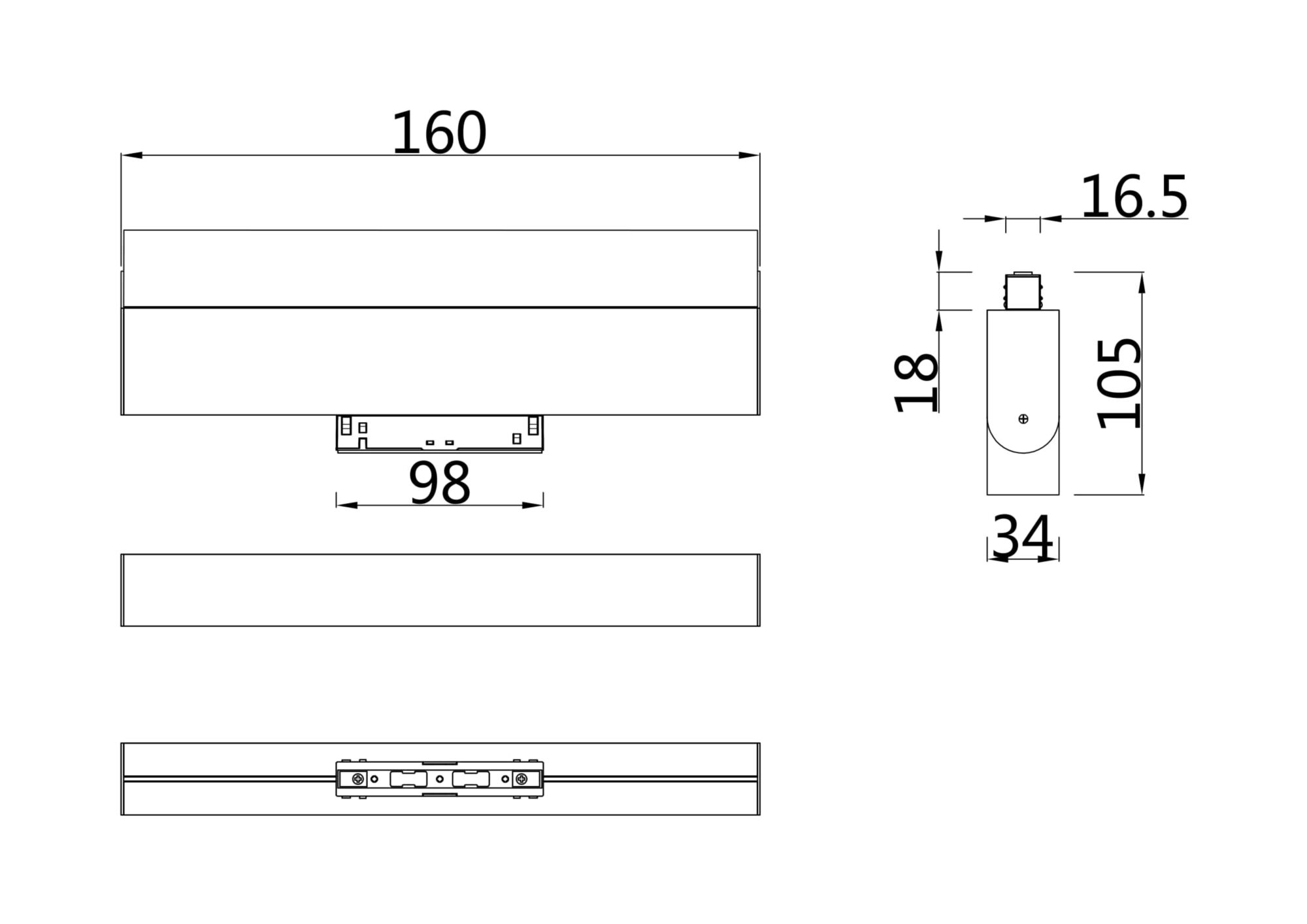 Дополнительная картинка Трековый светильник Technical TR013-2-10W4K-W